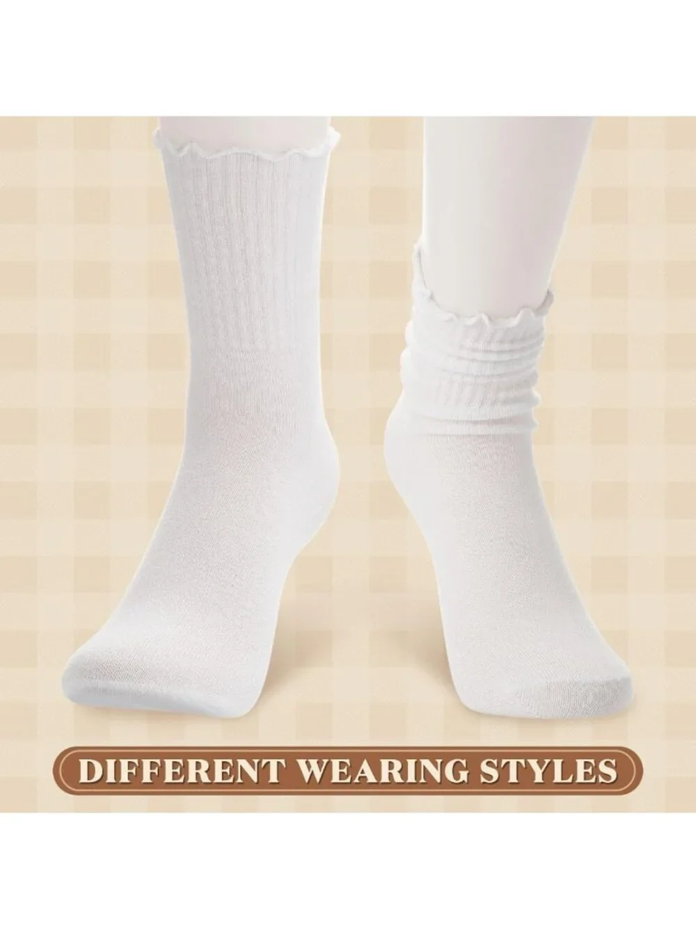 Ruffle Ankle Crew Socks for Women - Breathable Frilly White Bulk Pack